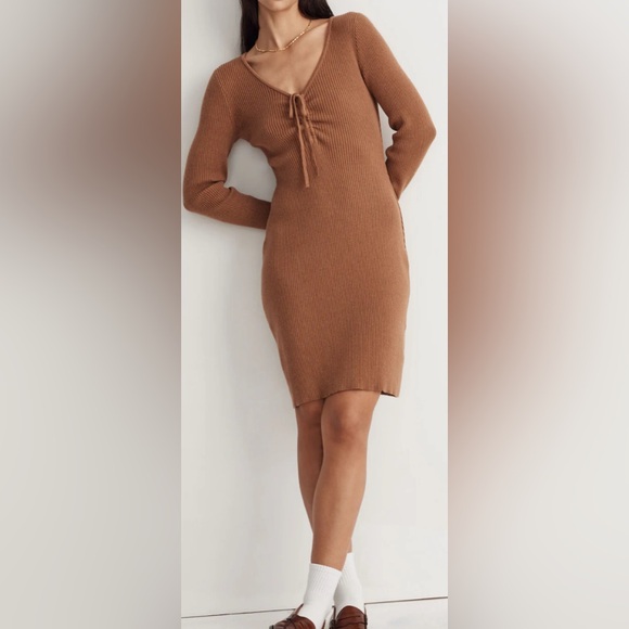 Madewell Dresses & Skirts - Madewell Tie-Front Ruched Bodycon Mini Dress. NWT